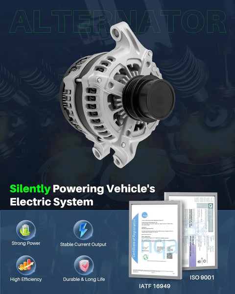 175 Amp 12V High Output Alternator For Ford Taurus 2013-2017 Fusion 2013-2020 Edge 2015 And Lincoln MKZ 2013-2020 MKC 2015-2019