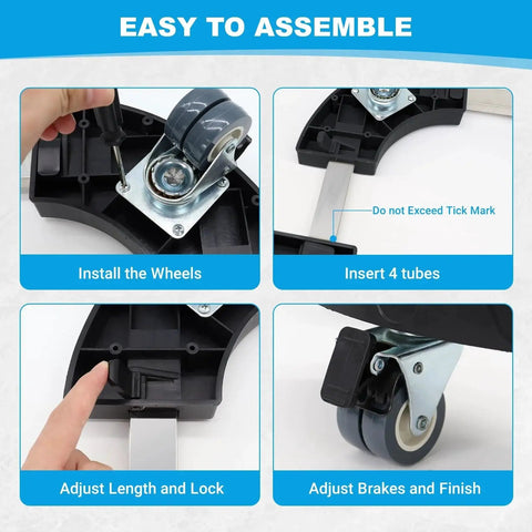 Installation guide for Adjustable Drum Dolly With Locking Wheels Fits 15 To 19 Inch Drums And Round Loads Heavy Duty 440 Lbs Capacity