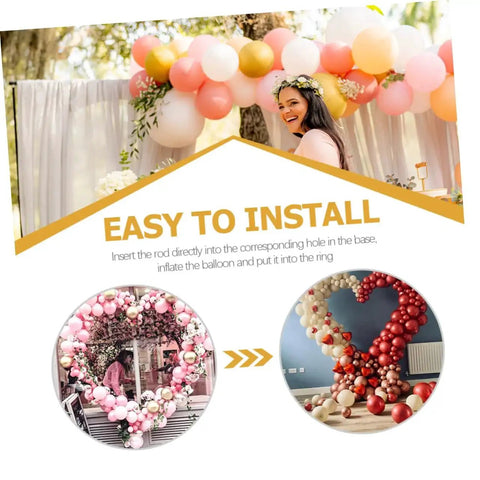 Balloon Arch Stand Kit For Weddings And Parties, Flexible, Reusable Poles in decorative heart and arch shapes
