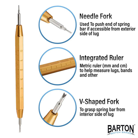 Stainless Steel Watch Link Removal Tool Kit With Built In Ruler For Quick Band Sizing Pin Extraction And Link Replacement