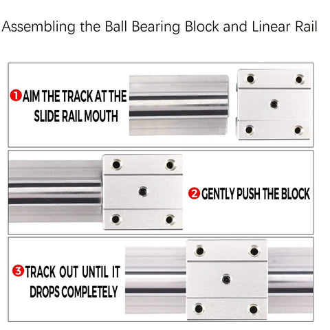 Assembly guide for Two Pack 25mm SBR25UU Sliding Bearing Blocks For CNC Linear Guides And Slide Rails