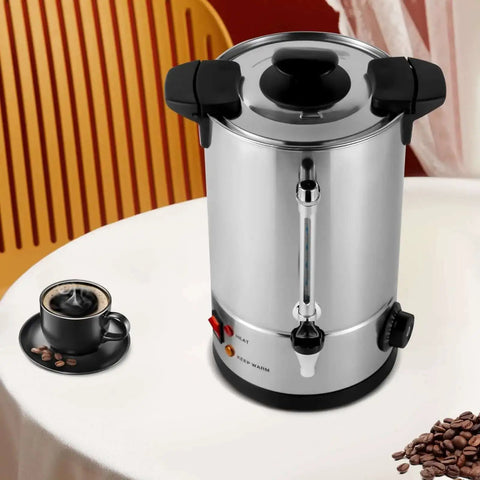 Commercial 40 Cup Coffee Urn In Stainless Steel With Automatic Temperature Control 1000W Fast Brewing for office use on table