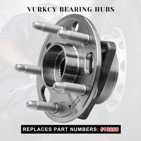 Wheel Bearing Hubs Assembly 513288 Front And Rear Fit 2010-2017 Chevy Malibu Impala 5 Lug With ABS Pair shown in metallic finish