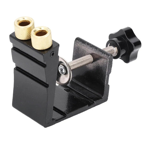 Aluminum Pocket Hole Jig Set For DIY Woodworking with inclined drilling positioner and mini oblique hole locator close-up view