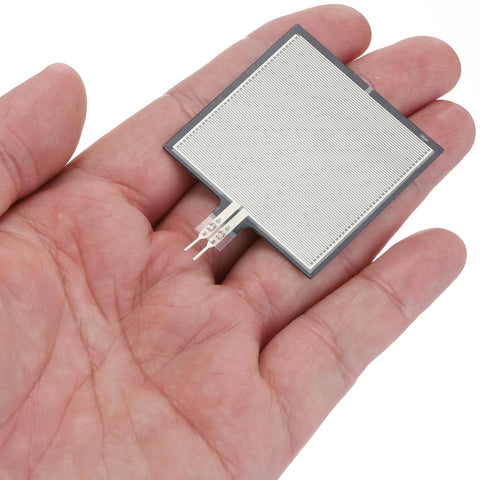 MECCANIXITY FSR406B thin-film pressure sensor, 1-pack, gray square with interdigitated traces and 3-pin connector