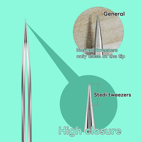 Close-up of Ultra Precision Stainless Steel Tweezers Set With Two Pieces For Gundam And Scale Models, showing fine point tips.