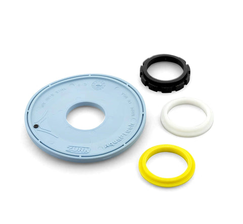 Zurn P6000-ER15 diaphragm kit for AquaFlush; blue diaphragm with central hole and black, white, and yellow flow rings.
