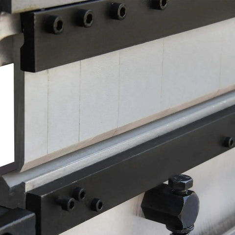 Close-up of 52 Inch 16 Gauge Sheet Metal Shear Press Brake And Slip Roll Combo 3 In 1 machine with hardened dies and segmented fingers.