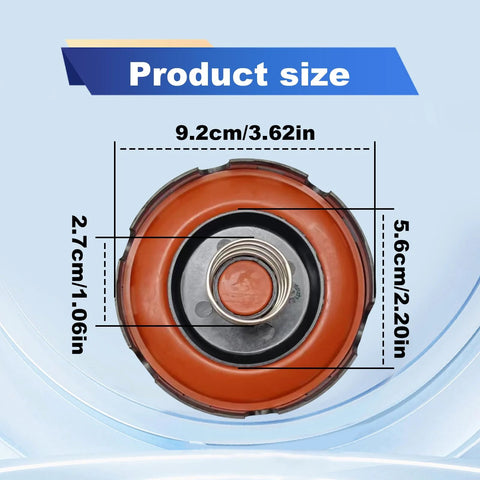 Pleoos PCV valve diaphragm cover repair kit, orange diaphragm with metal center, VW/Audi compatible