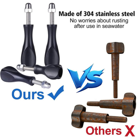 Comparison of 3 Long Thumb Screws And 1 Short Screw Kit For GoPro Hero 13 Through 3 with rust-resistant stainless steel vs rusted screws.