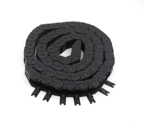 Open Type Cable Drag Chain 1 Meter Black Plastic Internal 10x11mm External 15x18mm for 3D Printers and CNC Machines coiled view
