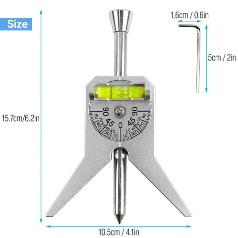 Stainless steel Pipe Center Finder Punch Tool And Marker For Pipes Half Inch And Larger with protractor and level gauge