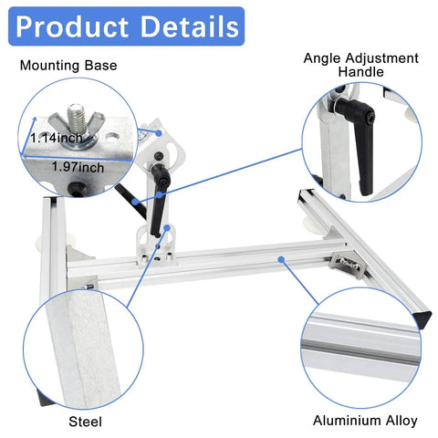Close-up of Upgrade Stand Kit For Reciprocating Cycle Linear Actuator With 180 Degree Rotation Range In Aluminum Alloy Material, showing mounting base and angle adjustment handle.