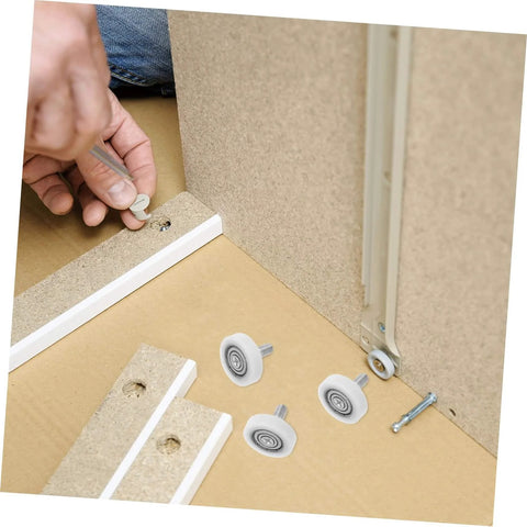 Installing 10 Piece Wear Resistant Beefed Up Track Wheels Set For Smooth Drawer And Cabinet Sliding in furniture assembly