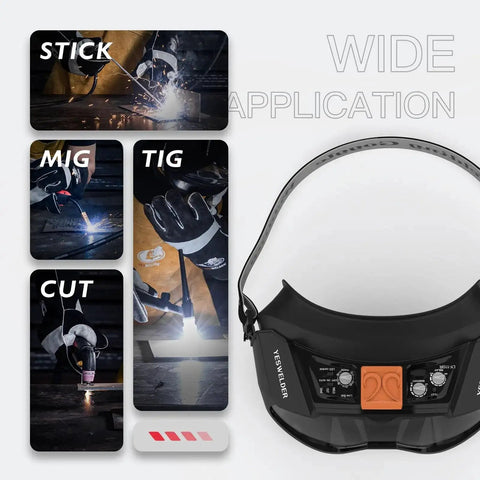 Auto Darkening Welding Goggles With Mask And LED Lighting Type-C Charge True Color View Four Arc Sensors overview