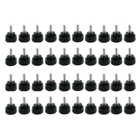 40Pcs M4 X 10 Mm Threaded Knurled Thumb Screws For Monitor Vesa Mounts With Carbon Steel Clamping Knobs in rows