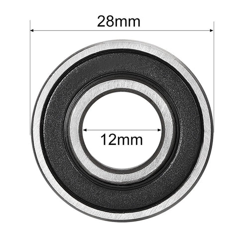Ball bearing uxcell 6001-2RS, 12x28x8 mm, double sealed, high carbon steel
