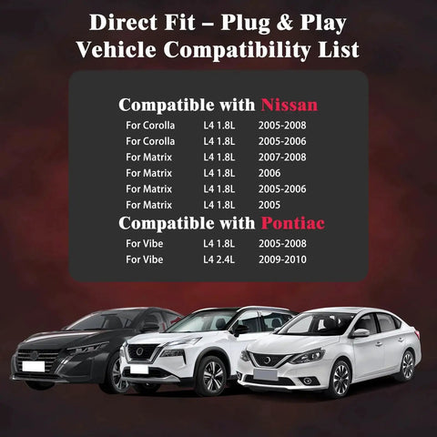 Vehicle compatibility list for Fuel Pump Module Assembly Replacement For Toyota Corolla 2005 Through 2008 displayed with cars.