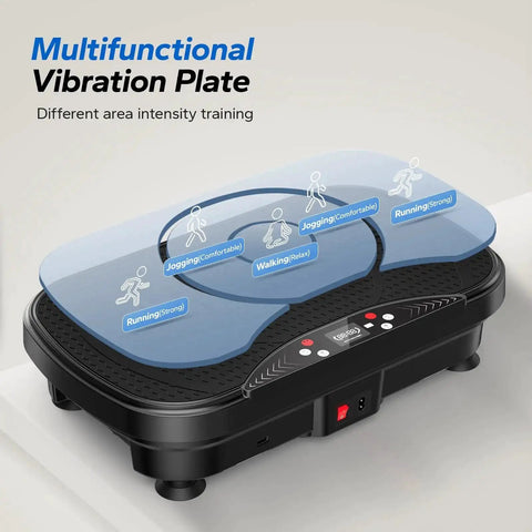Vibe Plate Exercise Machine For Lymphatic Drainage And Weight Loss, Bluetooth enabled vibrating plate with LED display, home gym equipment