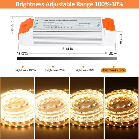 Dimmable LED Driver 12V DC 60W Quiet Operation Universal Regulated Power Supply For LED Strip Lights Home And Landscape Lighting