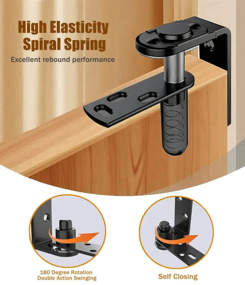 Premium 304 Stainless Steel Saloon Door Hinges Heavy Duty Dual Swing Self Return 180 Degree Self Closing installation