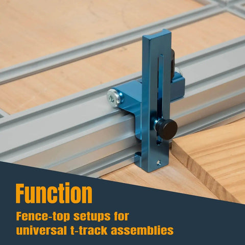 1 To 3-1/2 Inch Adjustable Heavy Duty Flip Stop With Curved Base T Track Stop for miter saws on fence-top setup