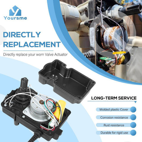 CVA24T Valve Actuator For 24VAC Pool Valves 2 Port Or 3 Port Replacement For Pentair 263045 shown with wiring and housing