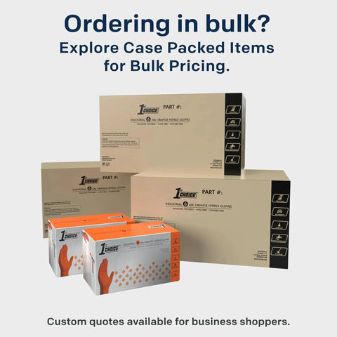 Bulk boxes of Orange Nitrile Disposable Gloves With Raised Diamond Grip Mechanic 100 Count for business orders
