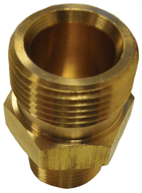 Brass high-pressure M22 to 3/8-inch male pipe thread adapter fitting
