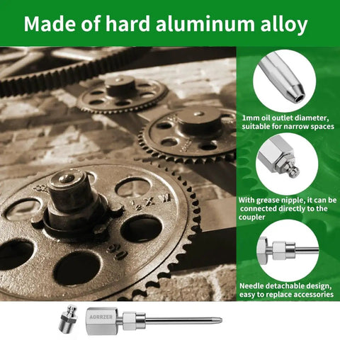 Versatile Grease Gun Needle Tip And Coupler Set For Deep Lubrication And Narrow Access, Includes Zerk Fittings, One Eighth Inch NPT Threads, Works With All Grease Guns, Upgraded Narrow Dispenser For Hard To Reach Joints, AORRZER Compatible with gears