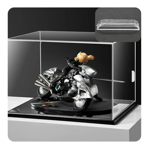 12 Pack Transparent Acrylic Drawer Pulls 2 Inch Mini Clear Glass Look Cabinet Handles shown with a display case