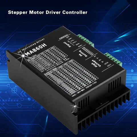Front view of MA860H 200KHz Stepper Motor Driver Microstep Controller for 2-Phase 86 Motors with easy plug-and-play setup.