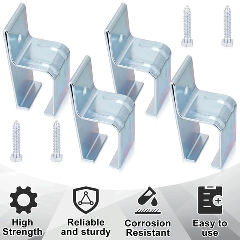 4 Pack Box Rail Hanger Brackets With Bolts For Exterior Barn Door Hardware, galvanized steel, side view.