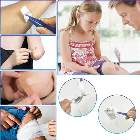 People using bandages from Car First Aid Kit 275 Piece Grab And Go Survival Gear for emergency essentials in a compact EVA case