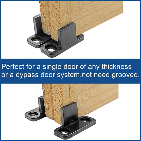 Black Sliding Barn Door Floor Guides Made From Durable POM Plastic For Bypass, Pocket, Closet And Barn Doors Heavy Duty