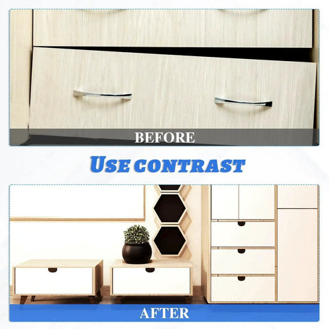 Before and after image showing cabinet installation with 10 Pairs False Drawer Front Clips With Screws For Cabinet Installations.