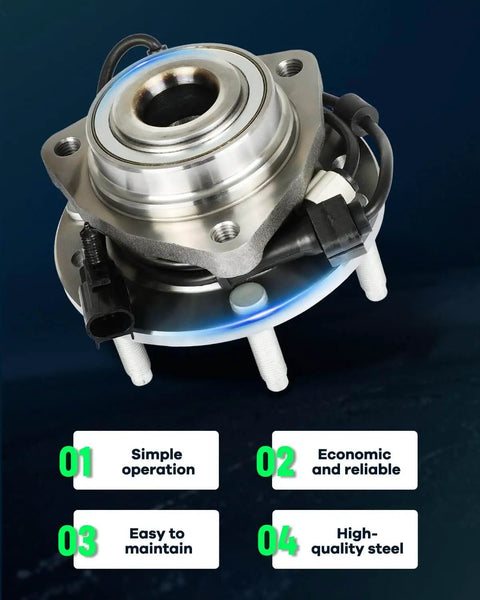 Front Hub Assembly with Wheel Bearing Replaces OE513188 for Chevrolet Trailblazer 2002-2009, GMC Envoy, Isuzu Ascender