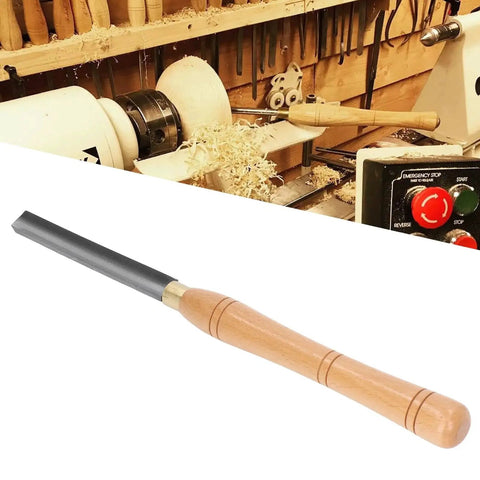 Wood Lathe Chisel With Beach Handle And HSS Inner Arc Blade For Precise Turning And Carving in woodworking setup