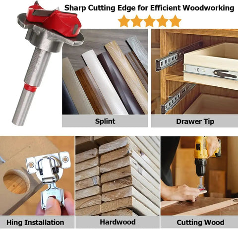 Adjustable 15 To 35mm Forstner Hole Saw Cutter for Woodworking SagaSave 30mm high-speed wood drill bit in use for hinge drilling
