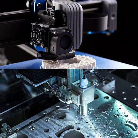 Two Pack Heavy Duty 8mm By 350mm Linear Motion Rail Kit With SCS8UU Bearings And SK8 Rail Supports For CNC Machines And 3D Printers Smooth Glide For Precise Motion Silver showing CNC and 3D printer use.