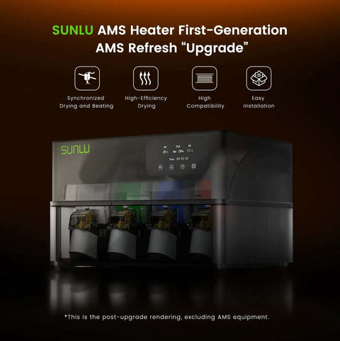 Filament Dryer Attachment For Bambu Lab Gen 1 With 70C Fast Heating, showing AMS upgrade with easy install features