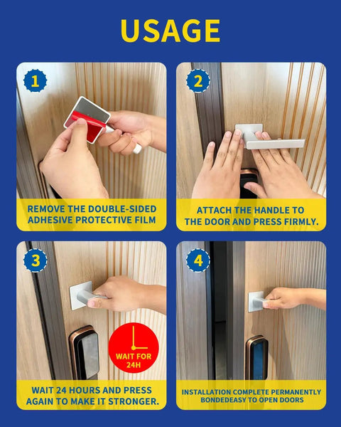Installation guide for Two Pack Stick On Door Handles 6 Inch Self Adhesive Cabinet Handles Gray With Easy Peel And Stick.