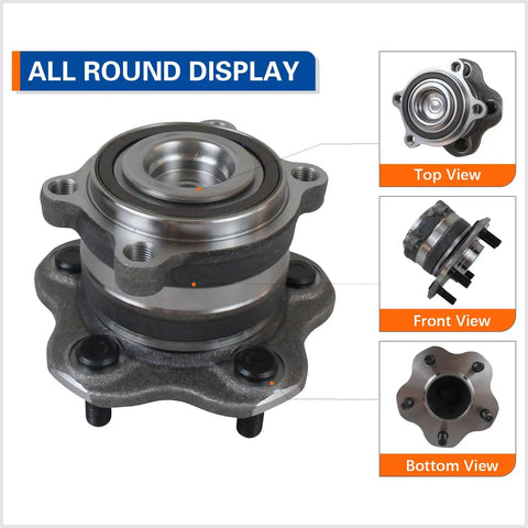 Rear Wheel Hub Bearing Assembly 512388 Fits 2007 2018 Nissan Altima 2009 2019 Maxima 2015 2016 Murano with top, front, and bottom views.