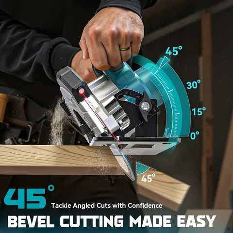 Cordless Circular Saw With Laser Guide By Ecarke For Makita 18V Batteries Bare Tool 7-1/4 Inch Blade 5000 RPM cutting wood