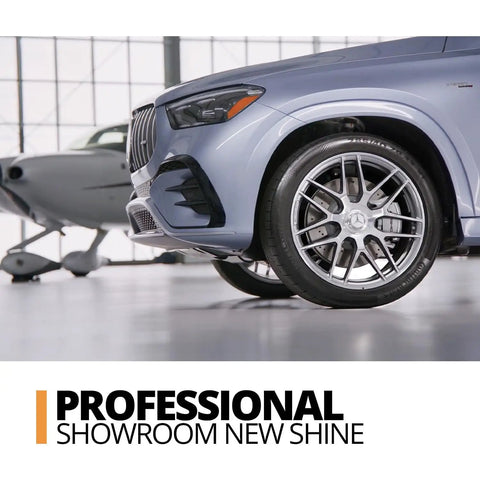 Showroom Shine Tire Coat That Delivers Deep Black Finish And Up To 10x Longer Wear Cerakote Rapid Ceramic Tire Coat on car tire.