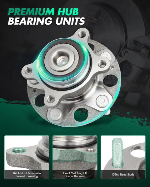 2 x Rear Wheel Hub And Bearing Assembly For 2006 to 2011 Honda Civic And 2006 to 2010 Acura CSX Non ABS 1.8L 2.0L 5 Lug