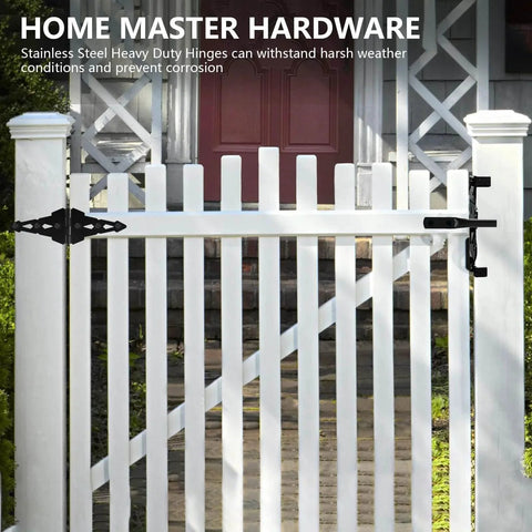 8 Inch Heavy Duty Gate Hinges For Wood Gates And Fences Black Six Pack With Screws And Mounting Hardware Ideal For Patios Barn Doors