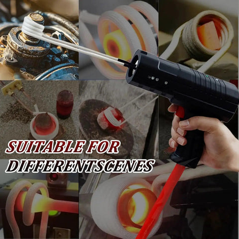 Induction Bolt Heater for Auto Repair, 1800W 110V Flameless Handheld Heat Tool with 4 Coils shown in various uses, no open flame