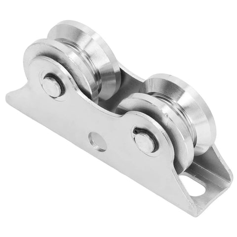 Groove Wheel V Shaped Detachable Track Gate Wheels With Double Bearing Caster And Bracket Made Of 45 Steel Heavy Duty Rigid Roller
