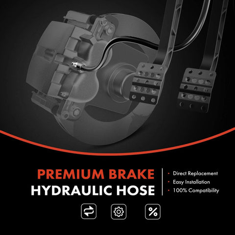 Front brake hydraulic hose pair, A-Premium, pack of 2, for Chevy/GMC/Cadillac GM trucks and SUVs.